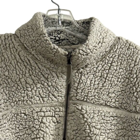 Elodie  Women's Gray Sherpa Fleece 1/4 Zip Pullover Jacket L - Picture 4 of 14
